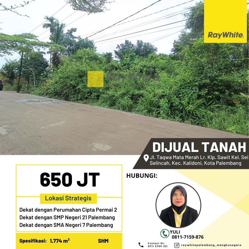 Dijual Tanah di Jl. Taqwa Mata Merah Lr. Klp. Sawit Kel. Sei Selincah, Kec. Kalidoni, Kota Palembang