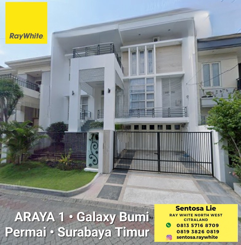 Dijual Rumah Araya 1 Galaxy Bumi Permai - Hunian Mewah Modern Surabaya Timur dekat HOKKY Buah Raya MERR, Galaxy Mall, Puri Galaxy