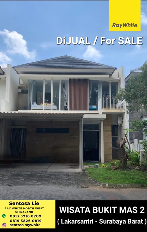 3 Milyar-an Dijual Rumah Wisata Bukit Mas 2 Du Louvre Surabaya Barat - Luas 180 M2 (9ÃƒÆ'Ã†'Ãƒâ€'ÃƒÆ'Ã¢€'-20) Special Lokasi Depan Taman Dekat Surabaya Grammer School,Royal Residence, Citraland, Pakuw