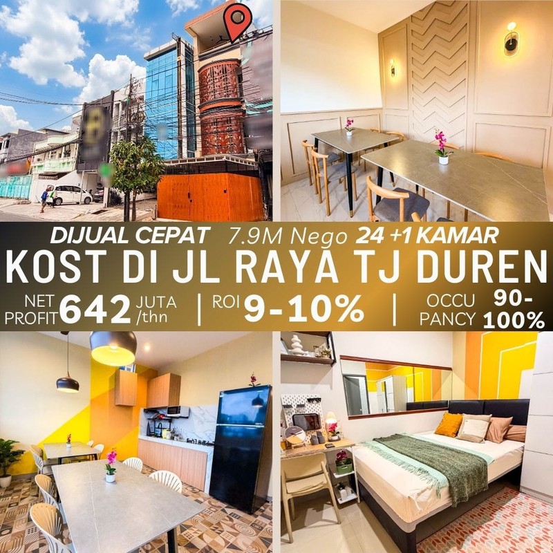 Dijual Cepat Kost Baru Tanjung Duren Raya, Fully Furnished, Super Lengkap, Bagus, Good Invest!