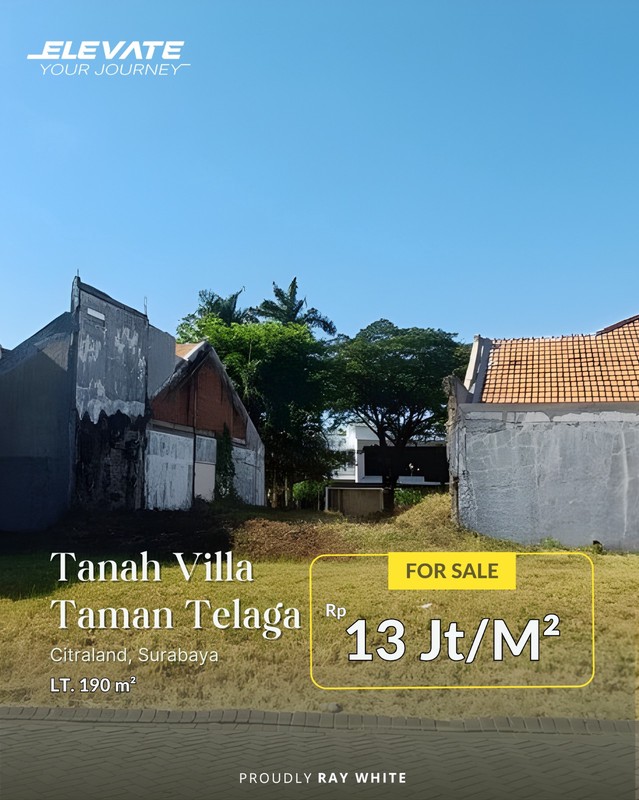 Jual Tanah Murah dan Luas Berlokasi Strategis di Villa Taman Telaga Citraland, Surabaya