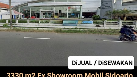 Dijual / Disewakan 3330 m2 Gedung Ex Showroom Mobil Sidoarjo - Nol Jalan Raya Taman Sidoarjo JATIM - Parkiran Mobil Luas Cocok Buat Segala Usaha - HGB