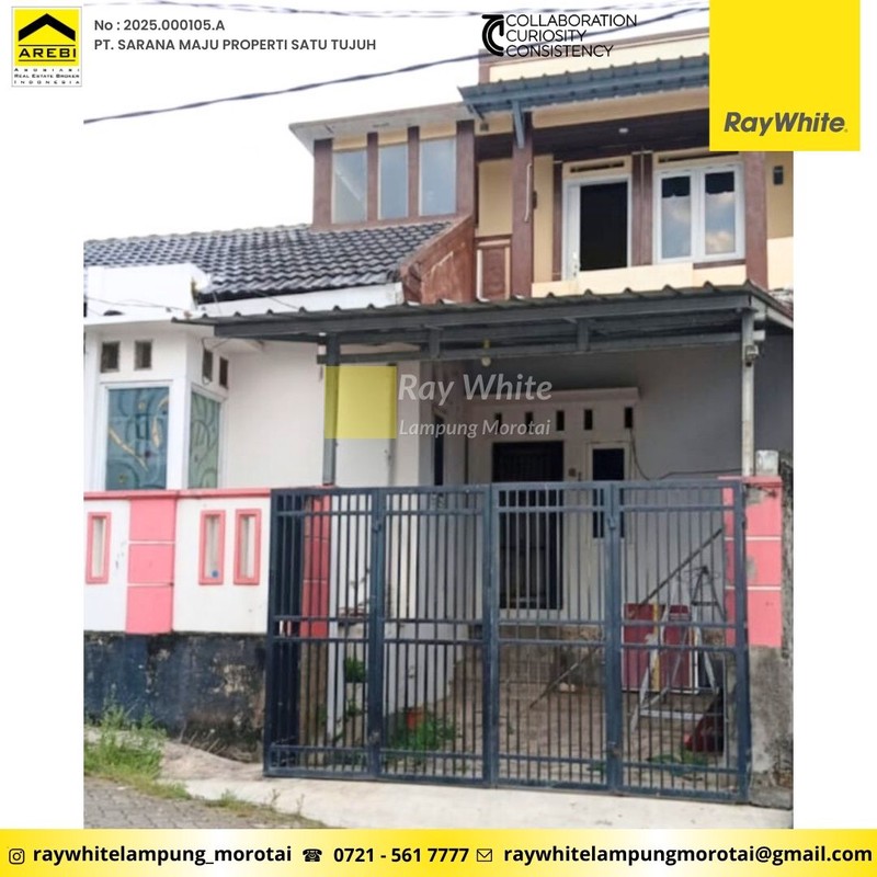 Disewakan Rumah Murah 2 Lantai - yang berlokasi di JL. Sisingamangaraja, Perum. Kelapa 3, Bandar Lampung