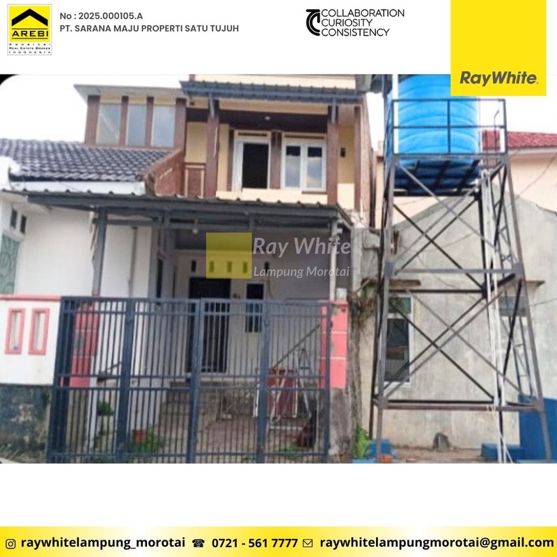 Disewakan Rumah Murah 2 Lantai - yang berlokasi di JL. Sisingamangaraja, Perum. Kelapa 3, Bandar Lampung