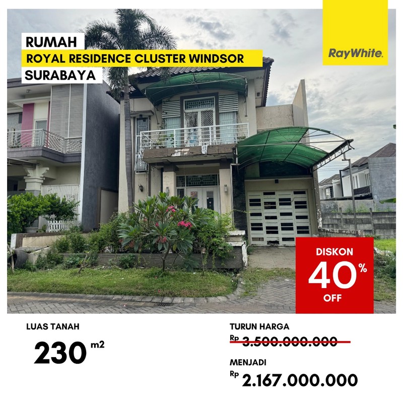 Dijual Rumah Lelang di Royal Residence Windsor Surabaya