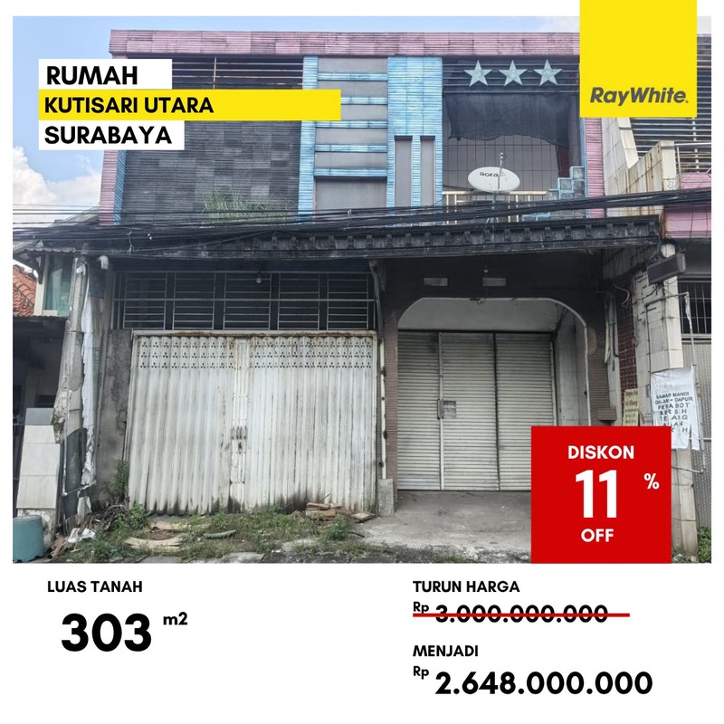Dijual Rumah Lelang di Jalan Kutisari Utara Surabaya
