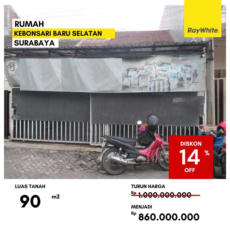 Dijual Rumah Lelang 860 Jutaan di Kebonsari Baru Selatan Surabaya