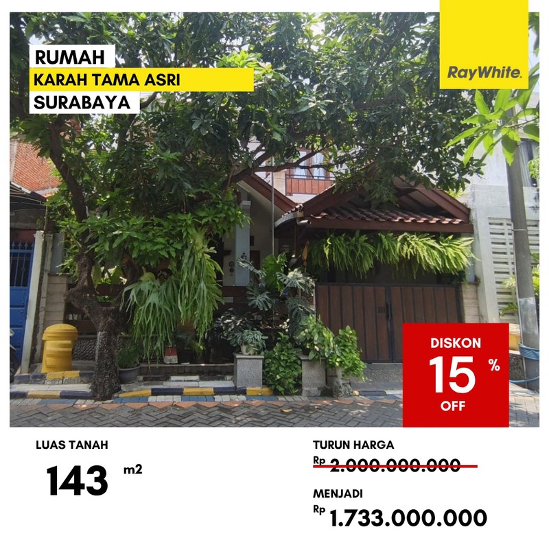 Dijual Rumah Lelang di Jalan Karah Tama Asri Surabaya