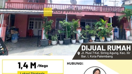 RUMAH JUAL PALEMBANG TENGAH KOTA LOKASI STRATEGIS 