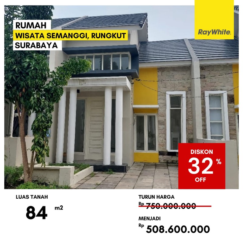 Dijual Rumah Lelang 500 jutaan di Wisata Semanggi Rungkut Surabaya