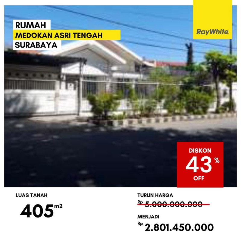 Dijual Rumah Lelang di Medokan Asri Tengah Rungkut Surabaya