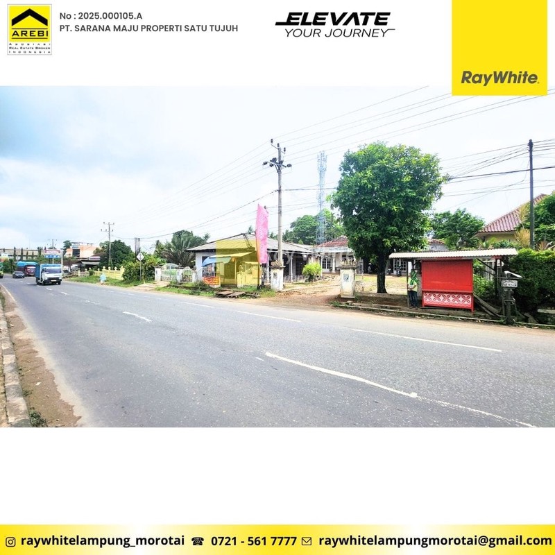 di jual tanah dan bangunan pinggir jalan bypass, hajimena, natar lampung selatan