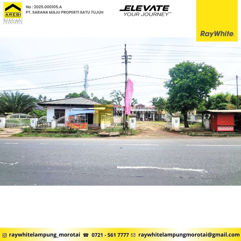 di jual tanah dan bangunan pinggir jalan bypass, hajimena, natar lampung selatan