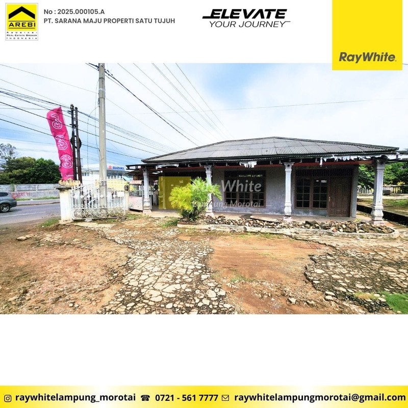 di jual tanah dan bangunan pinggir jalan bypass, hajimena, natar lampung selatan