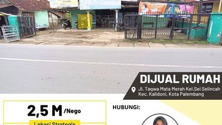 Dijual Rumah di Jl. Taqwa Mata Merah Kel.Sei Selincah Kec. Kalidoni, Kota Palembang