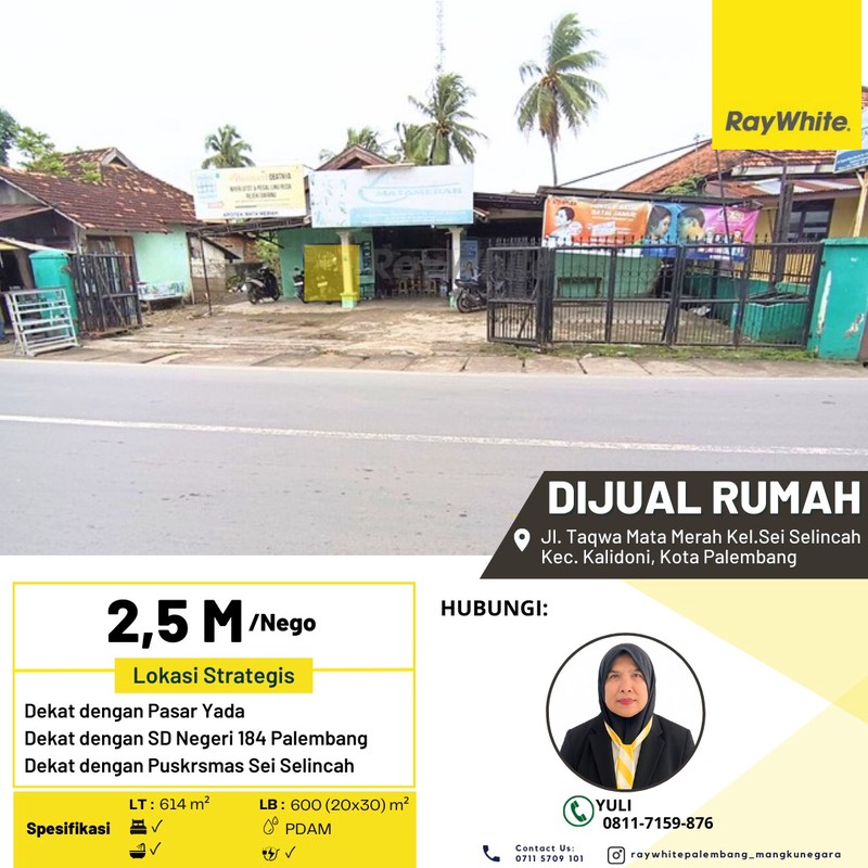 Dijual Rumah di Jl. Taqwa Mata Merah Kel.Sei Selincah Kec. Kalidoni, Kota Palembang