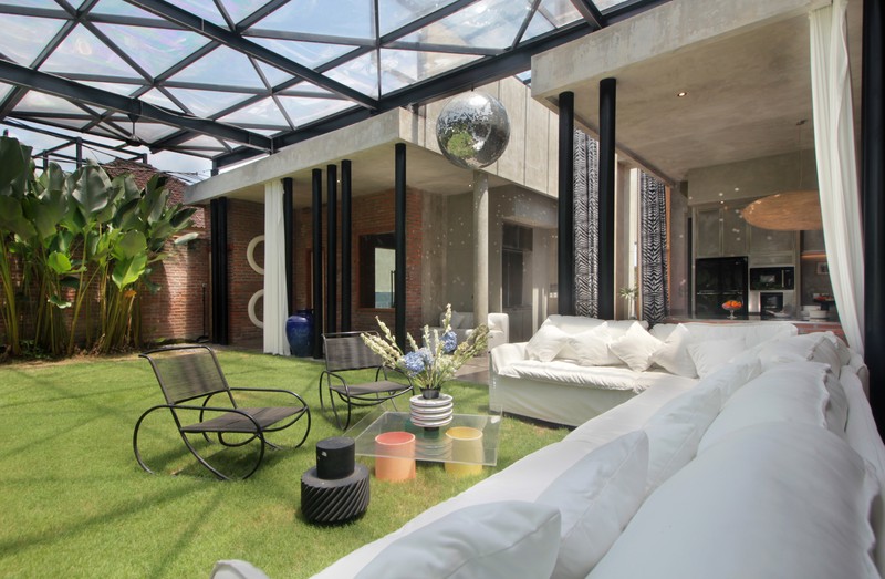 For Annual / Monthly rental - Luxury modern huge  villa with rice field view in quiet spot Canggu - Bali