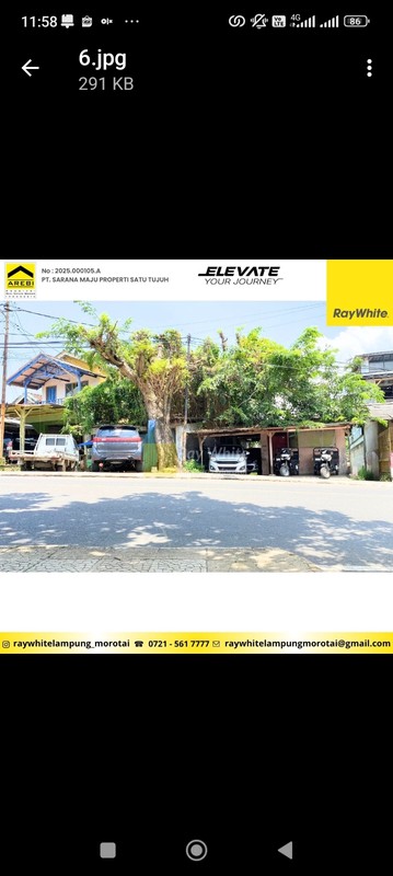 tanah 702 m2 jl wolter monginsidi teluk betung utara bandar lampung