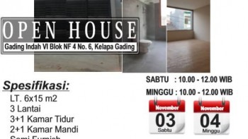 Open House di Gading Indah Hari Sabtu & Minggu, Tanggal 3 - 4 November 2018