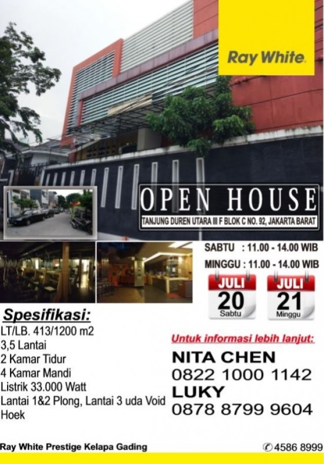 Open House di Tanjung Duren Hari Sabtu & Minggu, Tanggal 20 - 21 Juli 2019