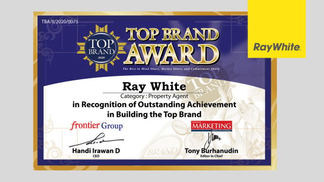 Raih Penghargaan Top Brand Awards Ke-8 Kalinya, Ray White Indonesia Cetak Index Tertinggi
