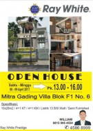 Open House di Mitra Gading Villa Hari Sabtu & Minggu, Tanggal 8 - 9 April 2017