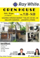 Open House di Gading Kirana Barat Hari Sabtu & Minggu, Tanggal 29 - 30 April 2017