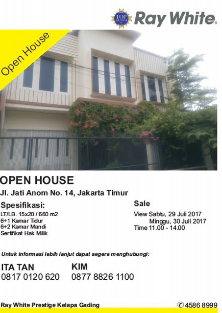 Open House di Jati Anom Hari Sabtu & Minggu, Tanggal 29 - 30 Juli 2017