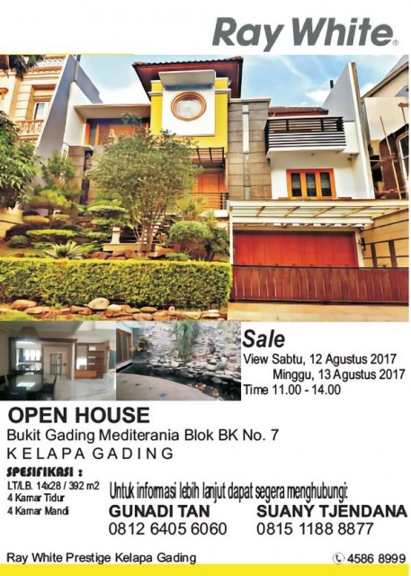 Open House di BGM Kelapa Gading Hari Sabtu & Minggu, Tanggal 12 - 13 Agustus 2017