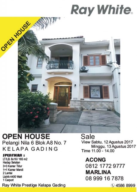 Open House di Pelangi Nila Hari Sabtu & Minggu, Tanggal 12 - 13 Agustus 2017