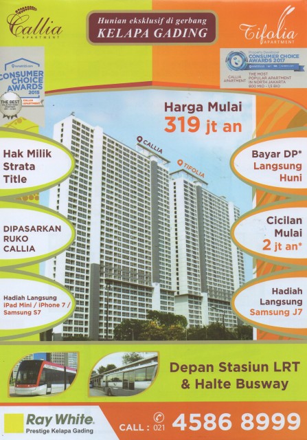 Open House di Apartemen Tifolia Hari Jumat, Sabtu & Minggu, Tanggal 23, 24, 25 Februari 2018