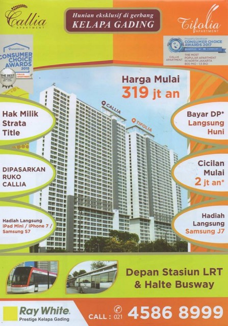 Open House di Apartemen Tifolia Hari Sabtu & Minggu, Tanggal 3 - 4 Maret 2018