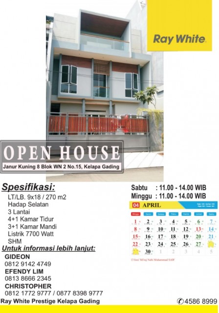 Open House di Janur Kuning Hari Sabtu & Minggu, Tanggal 28 - 29 April 2018