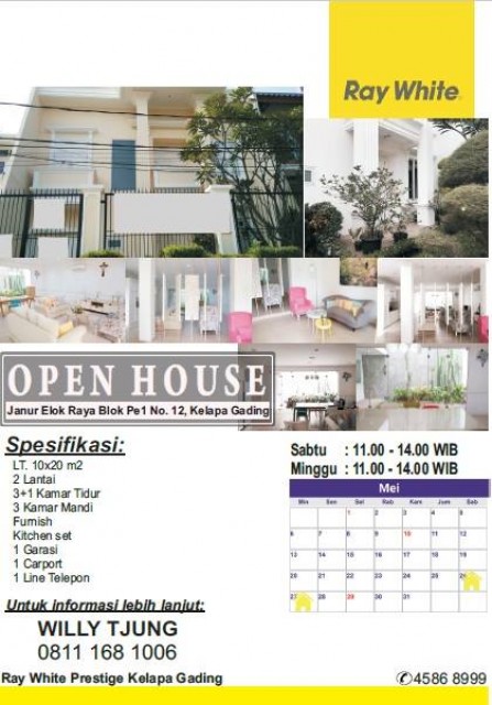 Open House di Janur Elok Raya Hari Sabtu & Minggu, Tanggal 26 - 27 Mei 2018